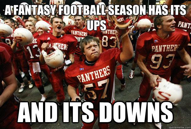 a Fantasy football season has its
 ups And its downs - a Fantasy football season has its
 ups And its downs  Its a long fantasy season