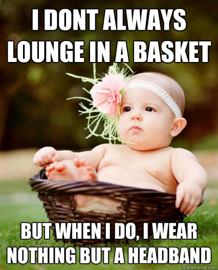 I dont always lounge in a basket but when I do, I wear nothing but a headband - I dont always lounge in a basket but when I do, I wear nothing but a headband  Misc