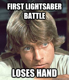 First Lightsaber Battle Loses Hand  