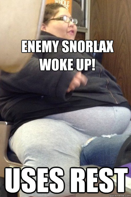 Enemy snorlax woke up! Uses rest  Snorlax