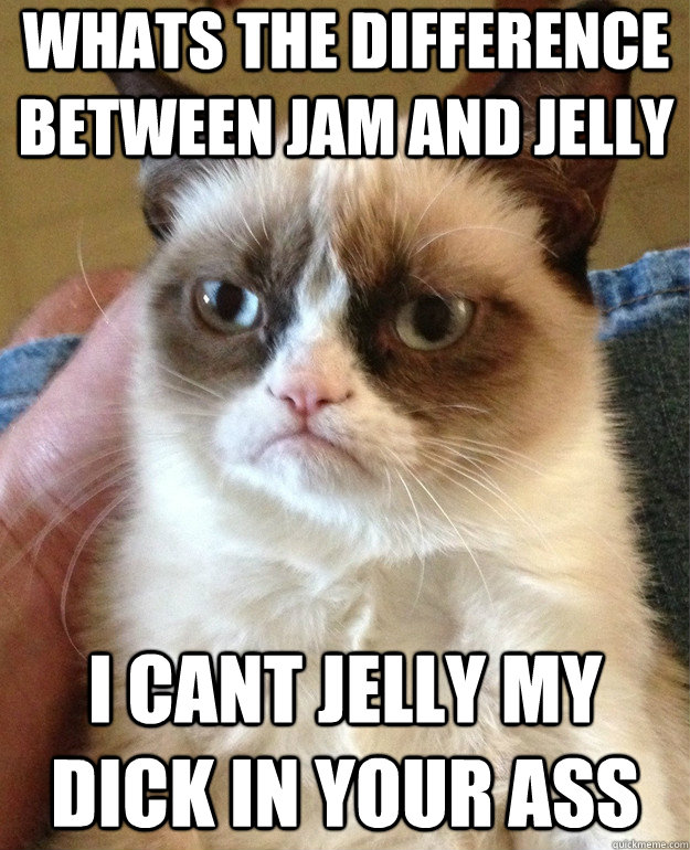 whats the difference between jam and jelly I cant jelly my dick in your ass  Grumpy Cat