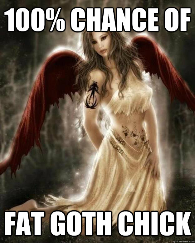 100% Chance of  Fat Goth chick - 100% Chance of  Fat Goth chick  Depressive Pixie Goth Wannabe
