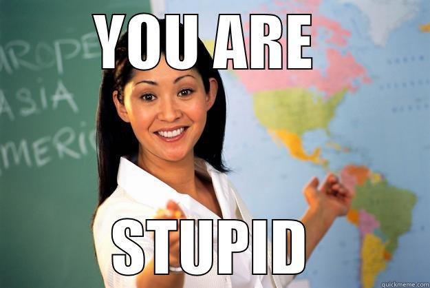 YOU ARE  STUPID Unhelpful High School Teacher