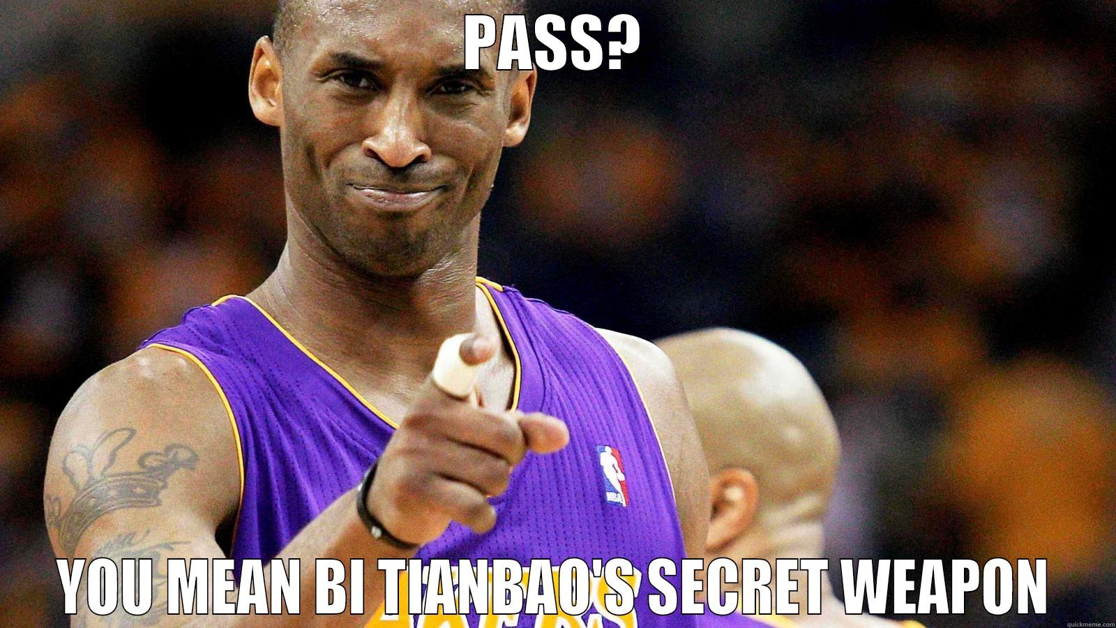 PASS? YOU MEAN BI TIANBAO'S SECRET WEAPON Misc