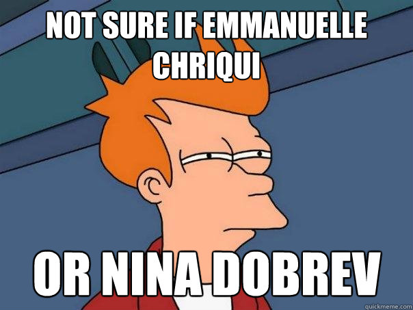 Not sure if Emmanuelle Chriqui Or Nina Dobrev  Futurama Fry