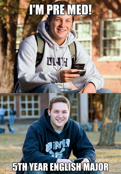 I'm Pre Med! 5th year English Major  