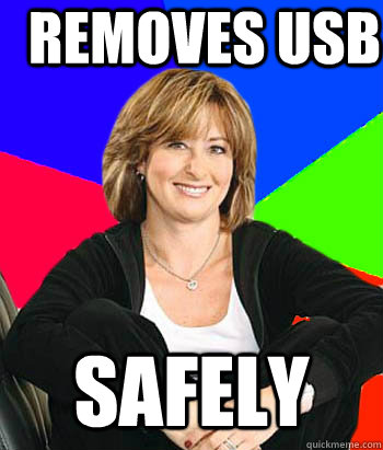 removes USb safely  Sheltering Suburban Mom