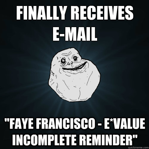 finally receives 
e-mail 