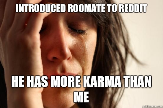 Introduced Roomate to Reddit He has more karma than me  First World Problems