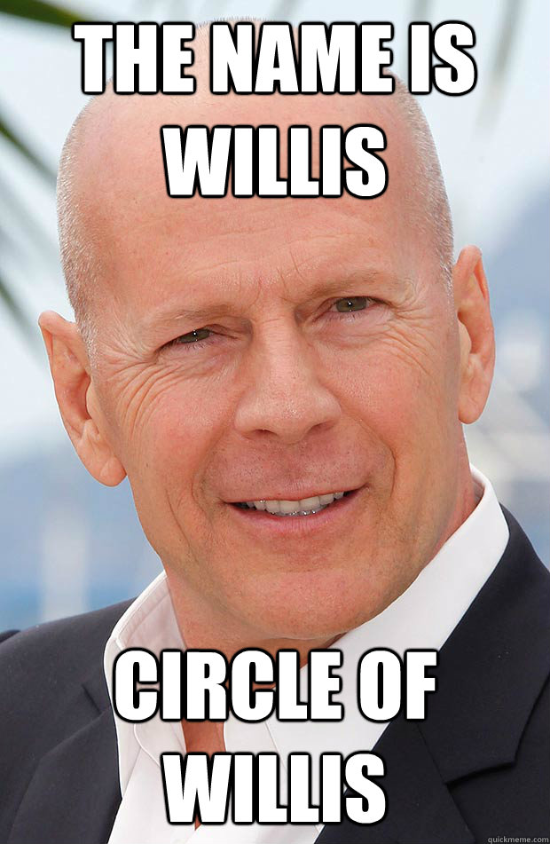 The name is willis Circle of willis   Hero Bruce Willis