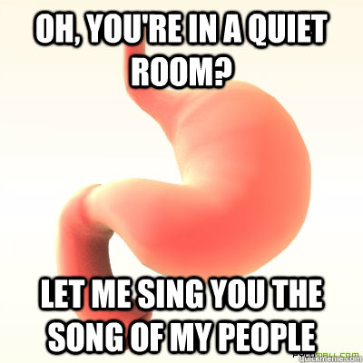 Oh, you're in a quiet room? Let me sing you the song of my people  Scumbag Stomach