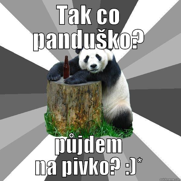 TAK CO PANDUŠKO? PŮJDEM NA PIVKO? :)* Pickup-Line Panda