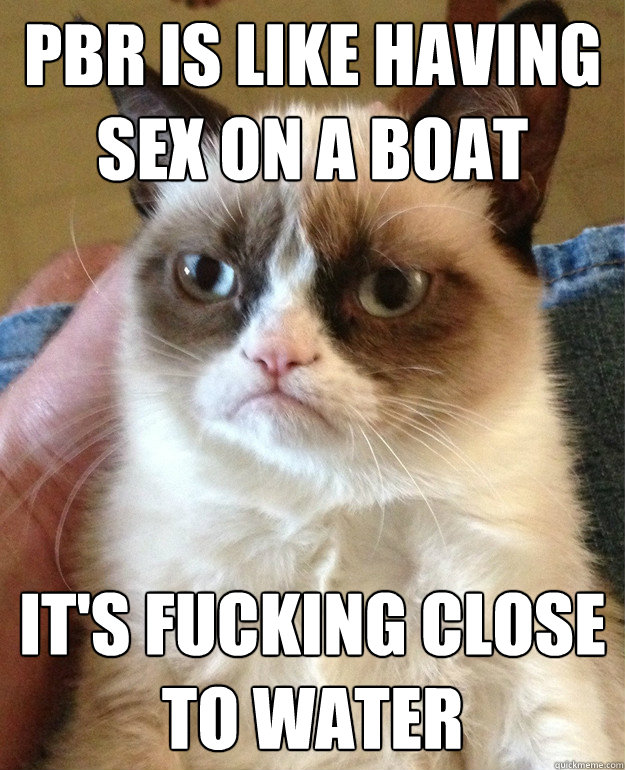 PBR is like having sex on a boat It's fucking close to water  Grumpy Cat