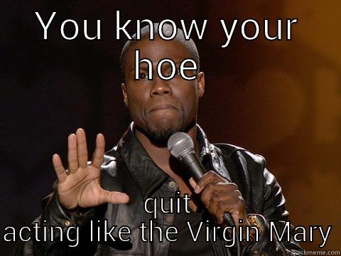 YOU KNOW YOUR HOE QUIT ACTING LIKE THE VIRGIN MARY Misc