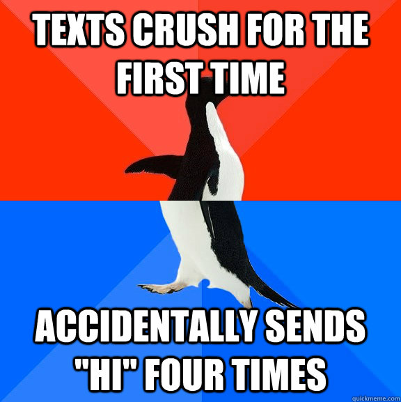 Texts crush for the first time Accidentally sends 