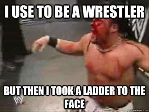 i use to be a wrestler but then i took a ladder to the face - i use to be a wrestler but then i took a ladder to the face  joey mercury