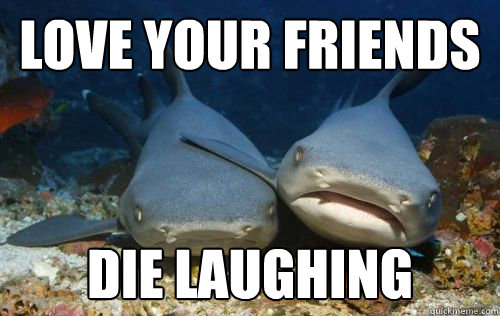 Love your friends die laughing  Compassionate Shark Friend
