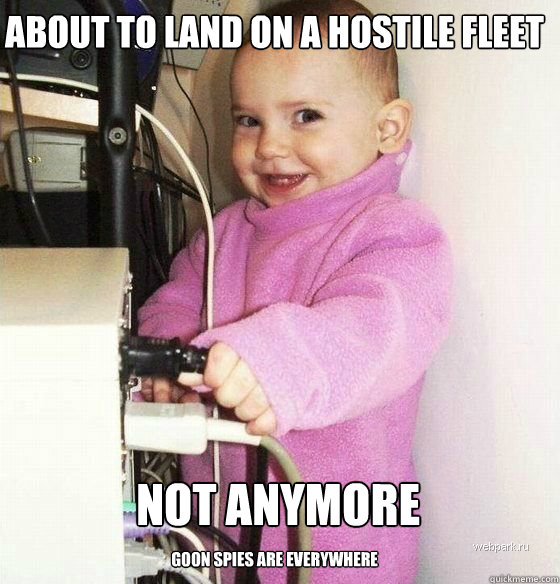 About to land on a hostile fleet not anymore GOON SPIES ARE EVERYWHERE  Troll Baby