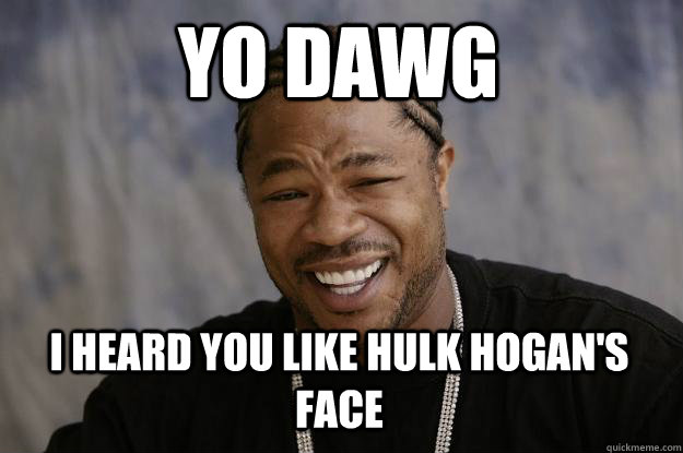 Yo dawg i heard you like hulk hogan's face  Xzibit meme