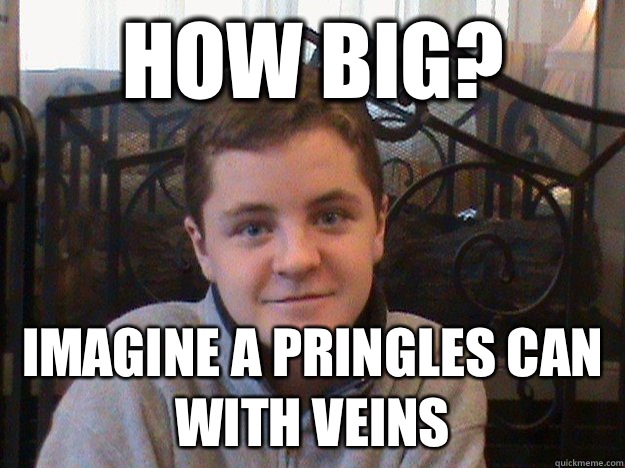 How big? Imagine a Pringles can with veins  