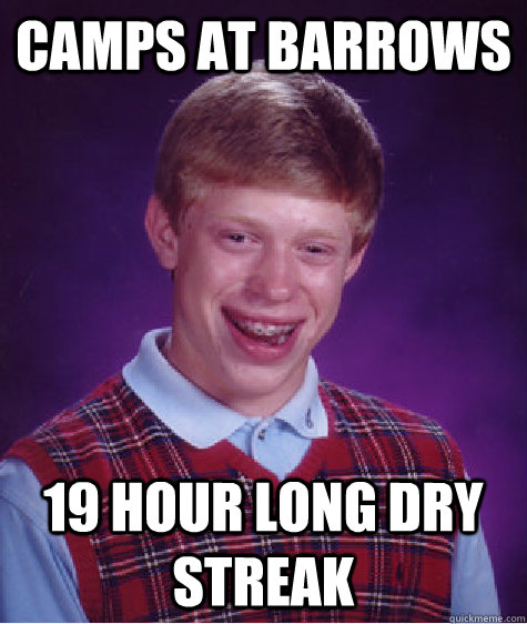 camps at barrows 19 hour long dry streak  Bad Luck Brian