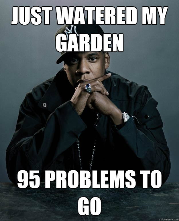 Just Watered my Garden 95 problems to go  Jay Z Problems