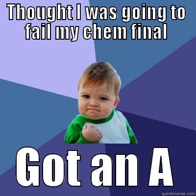 THOUGHT I WAS GOING TO FAIL MY CHEM FINAL GOT AN A Success Kid