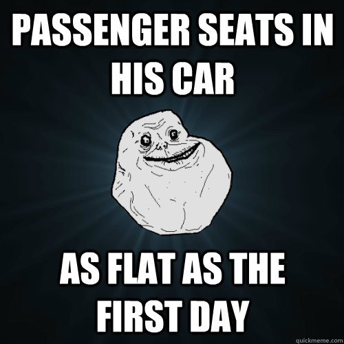 PASSENGER SEATS IN HIS CAR AS FLAT AS THE       FIRST DAY  Forever Alone