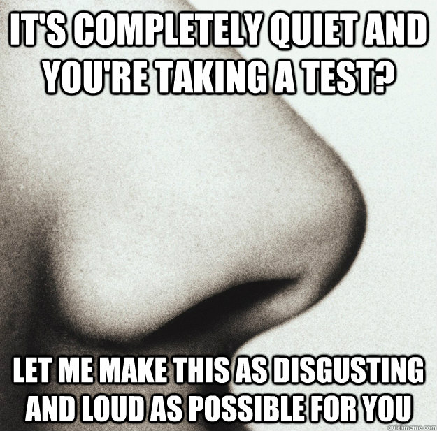 It's completely quiet and you're taking a test? Let me make this as disgusting and loud as possible for you - It's completely quiet and you're taking a test? Let me make this as disgusting and loud as possible for you  Misc