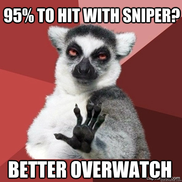 95 to hit with sniper? better overwatch Playing the Odds