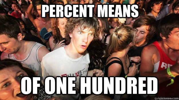 Percent means Of one hundred - Percent means Of one hundred  Sudden Clarity Clarence