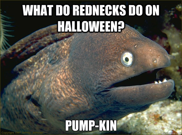 What do rednecks do on Halloween? Pump-kin - What do rednecks do on Halloween? Pump-kin  Bad Joke Eel