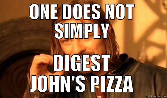 ONE DOES NOT SIMPLY DIGEST JOHN'S PIZZA Boromir