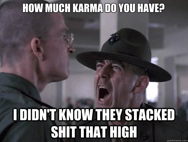 HOW MUCH KARMA DO YOU HAVE? I DIDN'T KNOW THEY STACKED SHIT THAT HIGH  