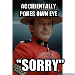 accidentally pokes own eye 