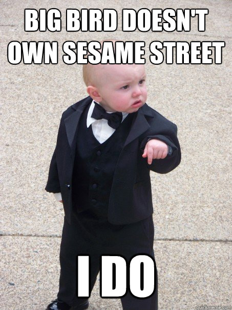 Big Bird doesn't own Sesame Street I do  Baby Godfather