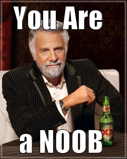 YOU ARE  A NOOB The Most Interesting Man In The World