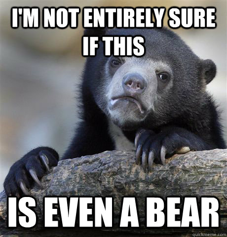 I'm not entirely sure if this Is even a bear  Confession Bear