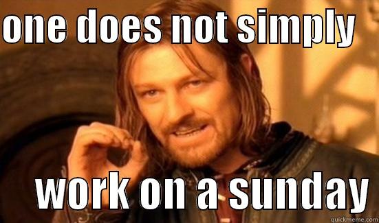 ONE DOES NOT SIMPLY         WORK ON A SUNDAY Boromir