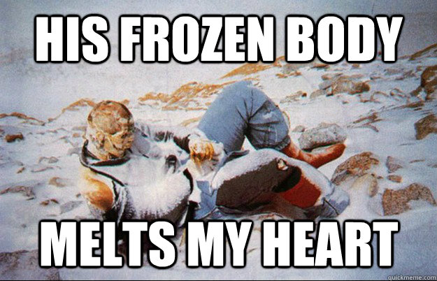 His frozen body melts my heart - His frozen body melts my heart  Ridiculously Photogenic Frozen Guy