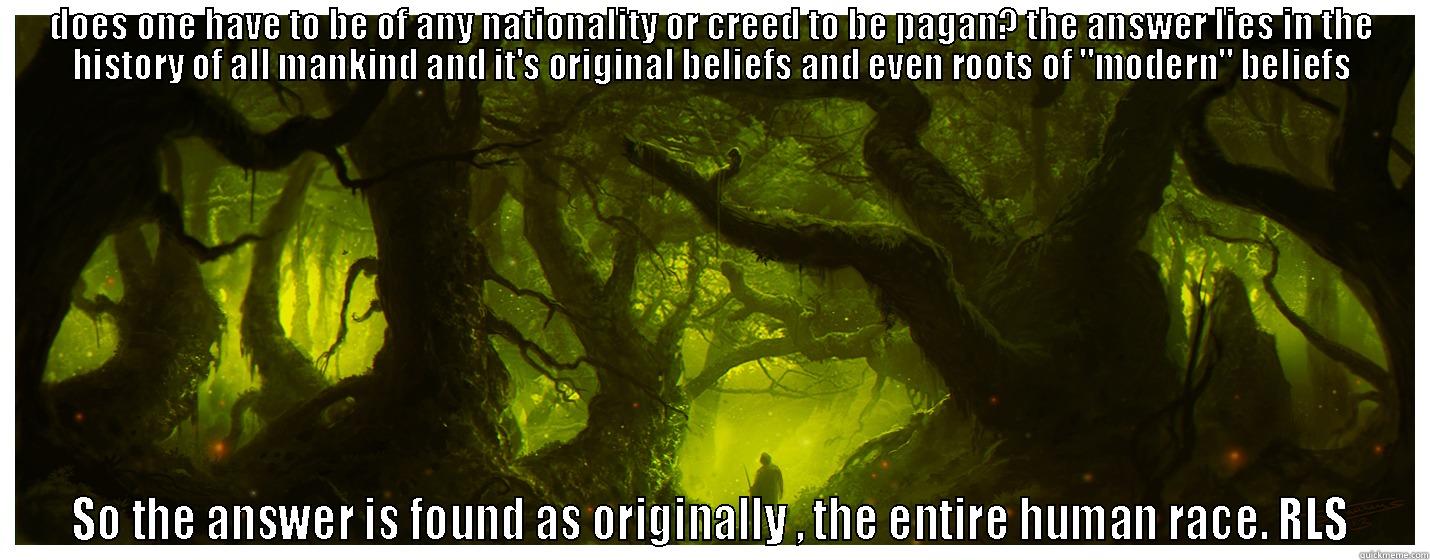 the pagan (meme superimposed on painting pagan forest by Dominus