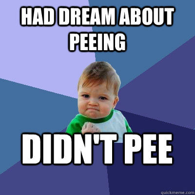 had dream about peeing Didn't pee  Success Kid