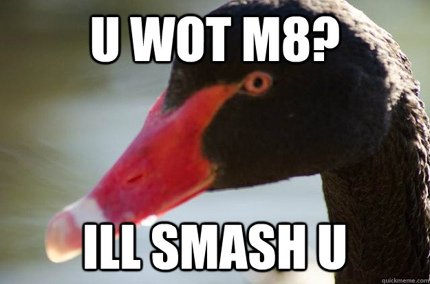 U WOT M8? ILL SMASH U  