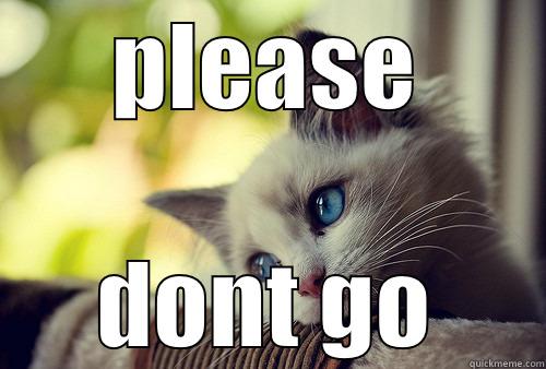 cute kitten - PLEASE DONT GO First World Problems Cat