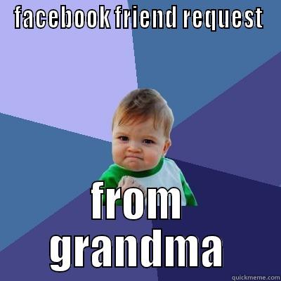 FACEBOOK FRIEND REQUEST FROM GRANDMA Success Kid