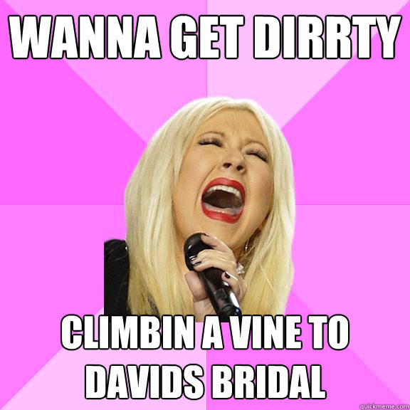 WANNA GET DIRRTY CLIMBIN A VINE TO DAVIDS BRIDAL  Wrong Lyrics Christina