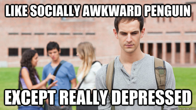 like Socially Awkward Penguin Except Really Depressed - like Socially Awkward Penguin Except Really Depressed  Soul Searching Sophomore