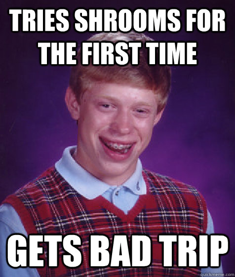 Tries Shrooms for the first time gets bad trip  Bad Luck Brian