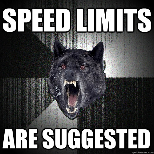 Speed limits Are Suggested  Insanity Wolf