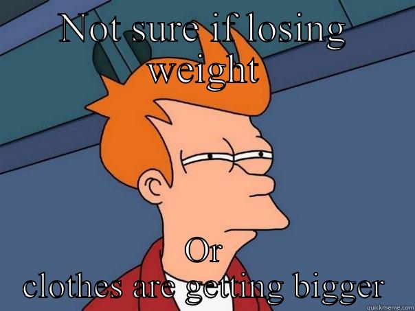 NOT SURE IF LOSING WEIGHT OR CLOTHES ARE GETTING BIGGER Futurama Fry